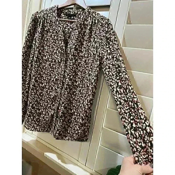 Zac and Rachel animal print Blouse Size Large - Picture 4 of 12